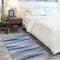 Homeroots 5 x 7 ft. Blue & Ivory Halftone Stripe Area Rug 385875 - alternate 9